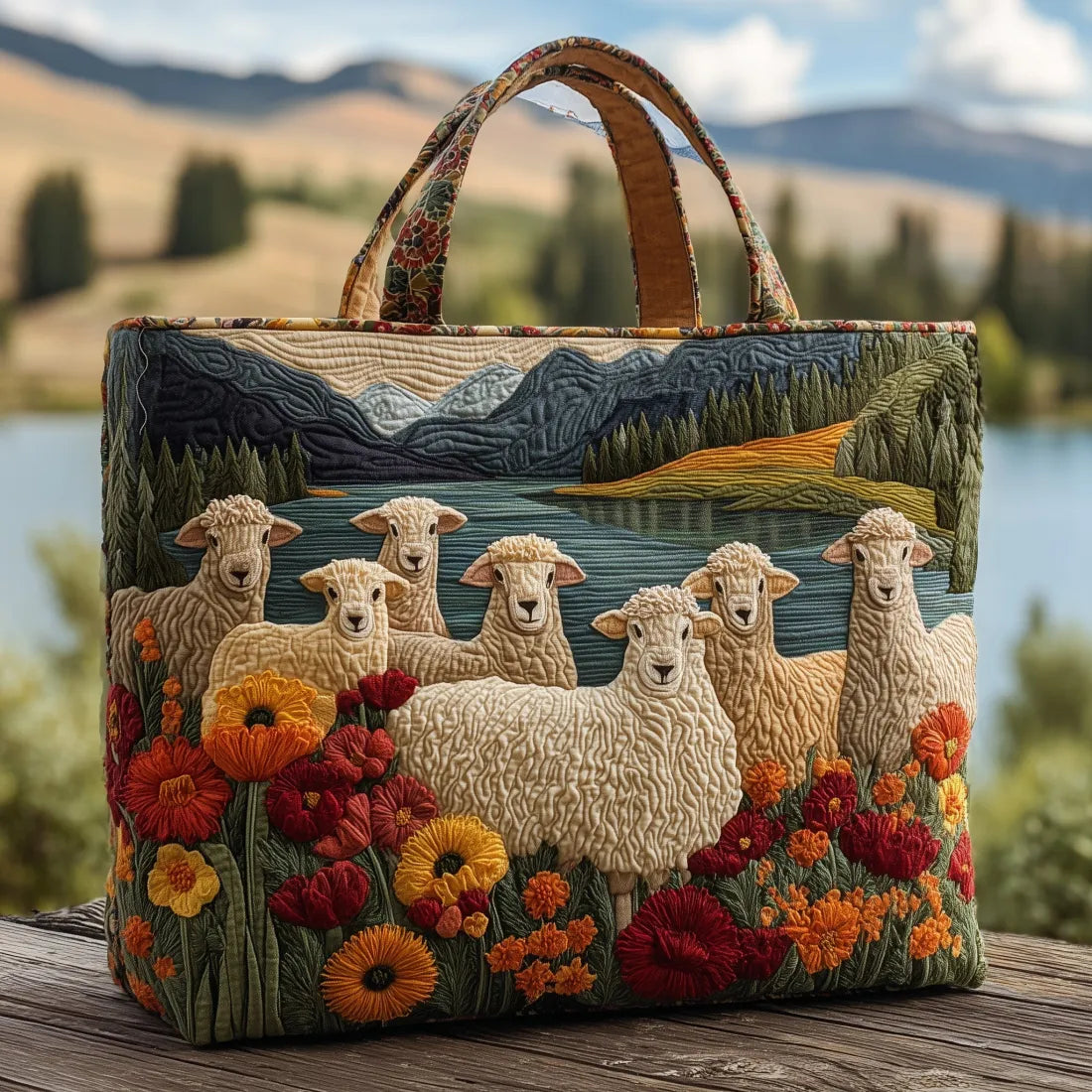 Bolsa Artesanal Oveja en el Lago