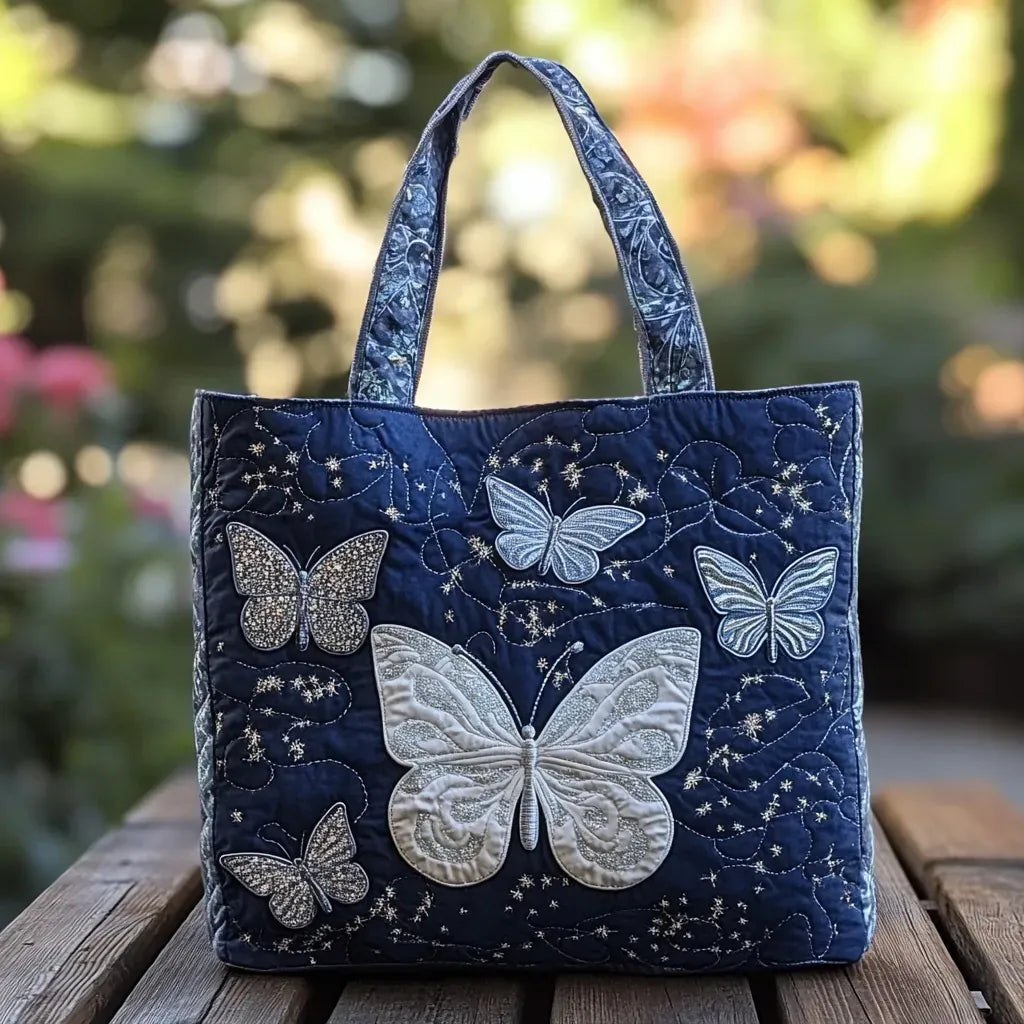 Bolsa Artesanal con Mariposa Plateada