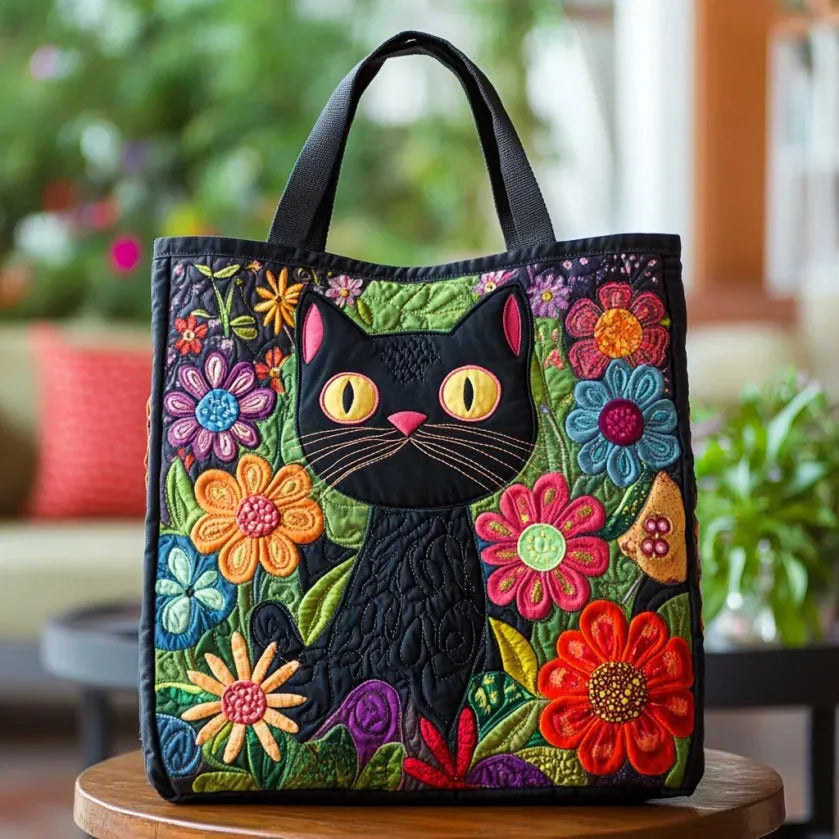Bolsa Artesanal con Gato Negro