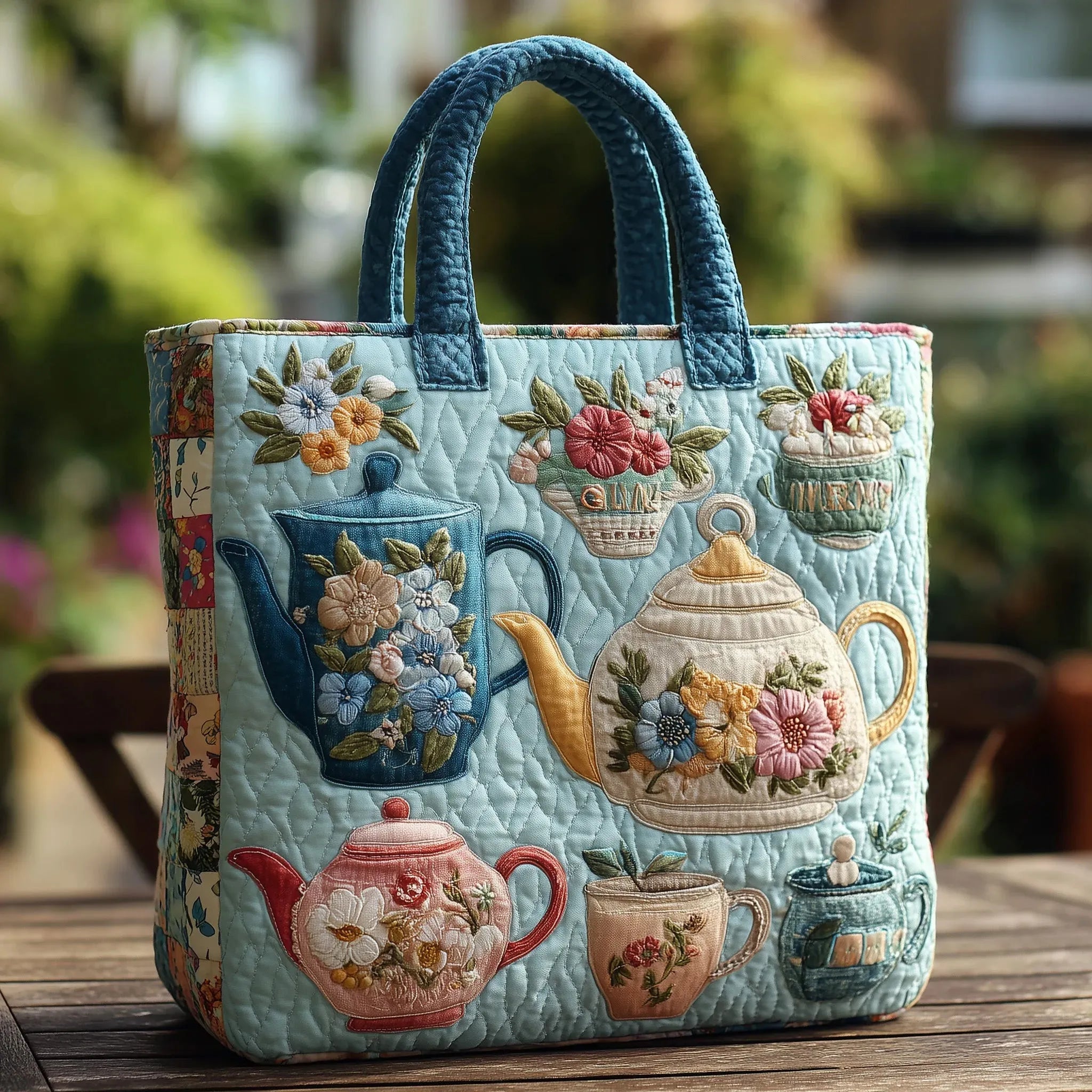 Bolsa Acolchada con Flores