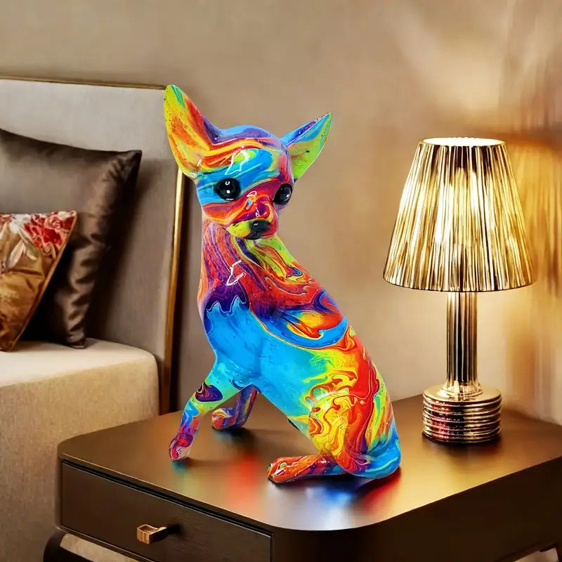 Lámpara de Mesa de Chihuahua de Resina Vibrante