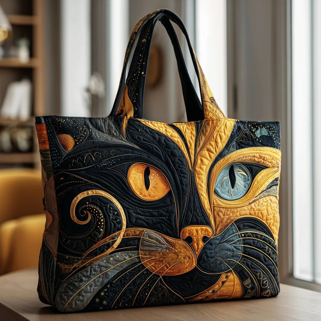 Bolsa Artesanal con Motivo de Gato