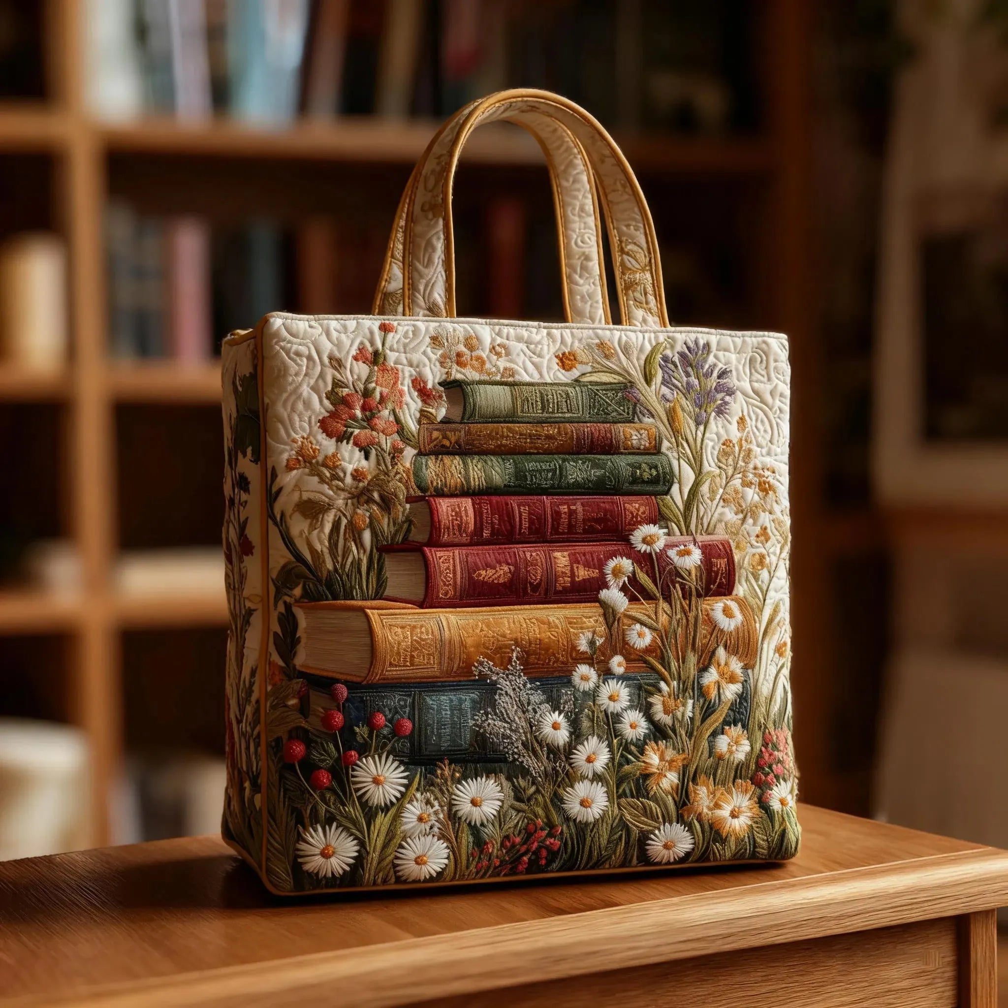 Bolsa Artesanal con Estampado Floral