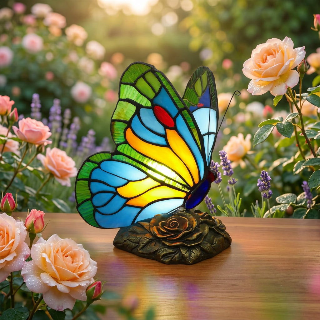 Lámpara Escultural de Mariposa Azul
