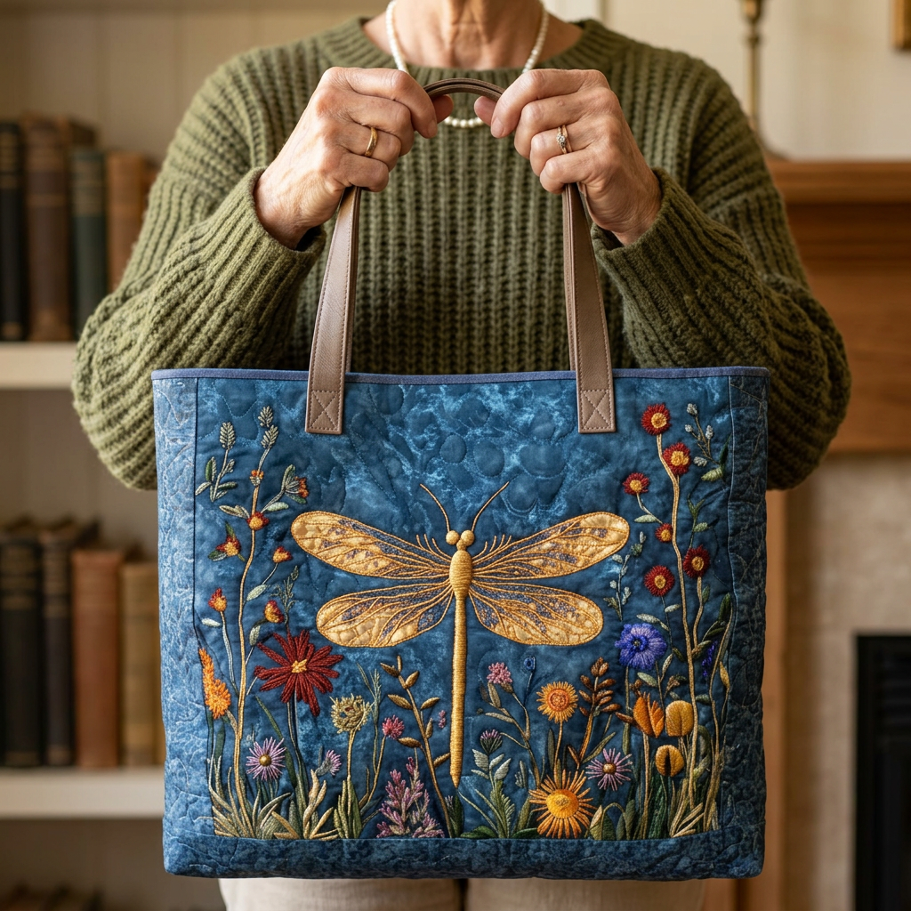 Bolsa de Hombro Acolchada con Libélula